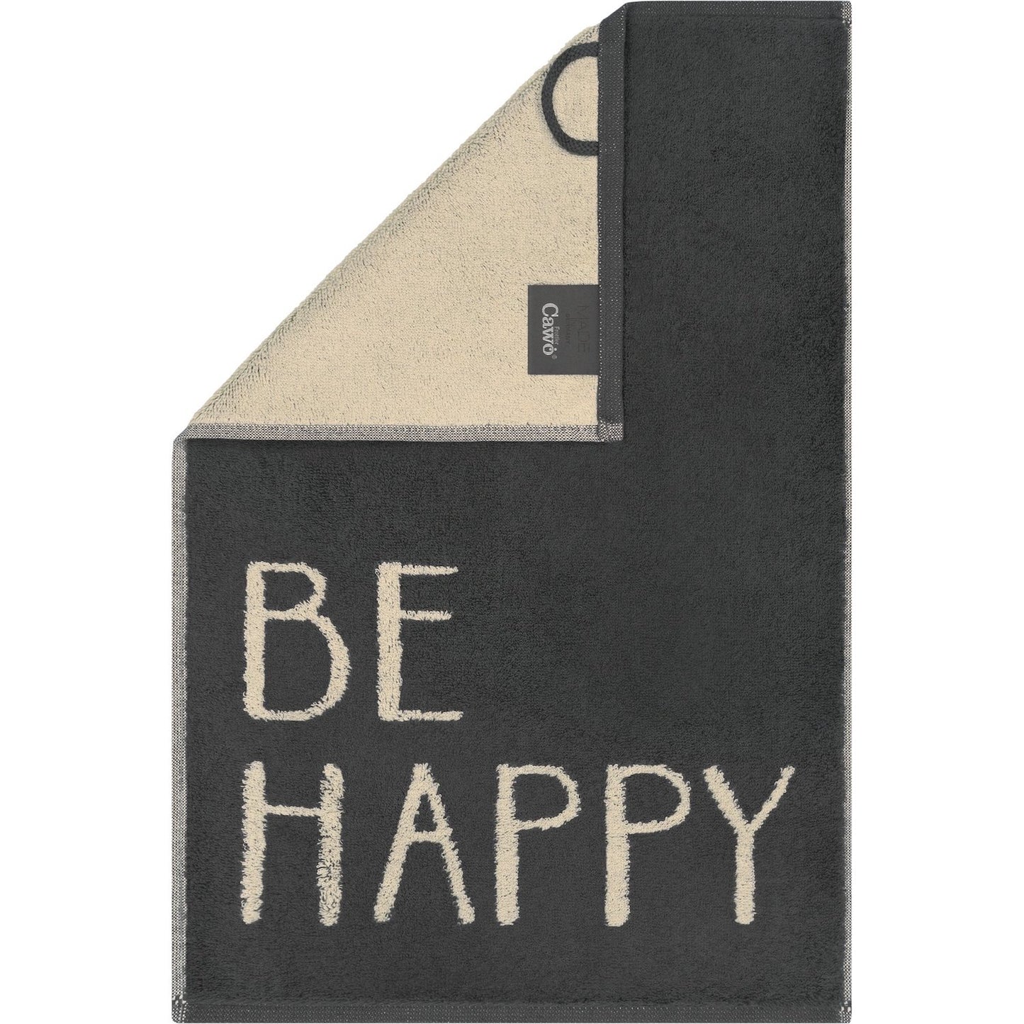 Cawö Gästetuch Postcard Towels BE HAPPY