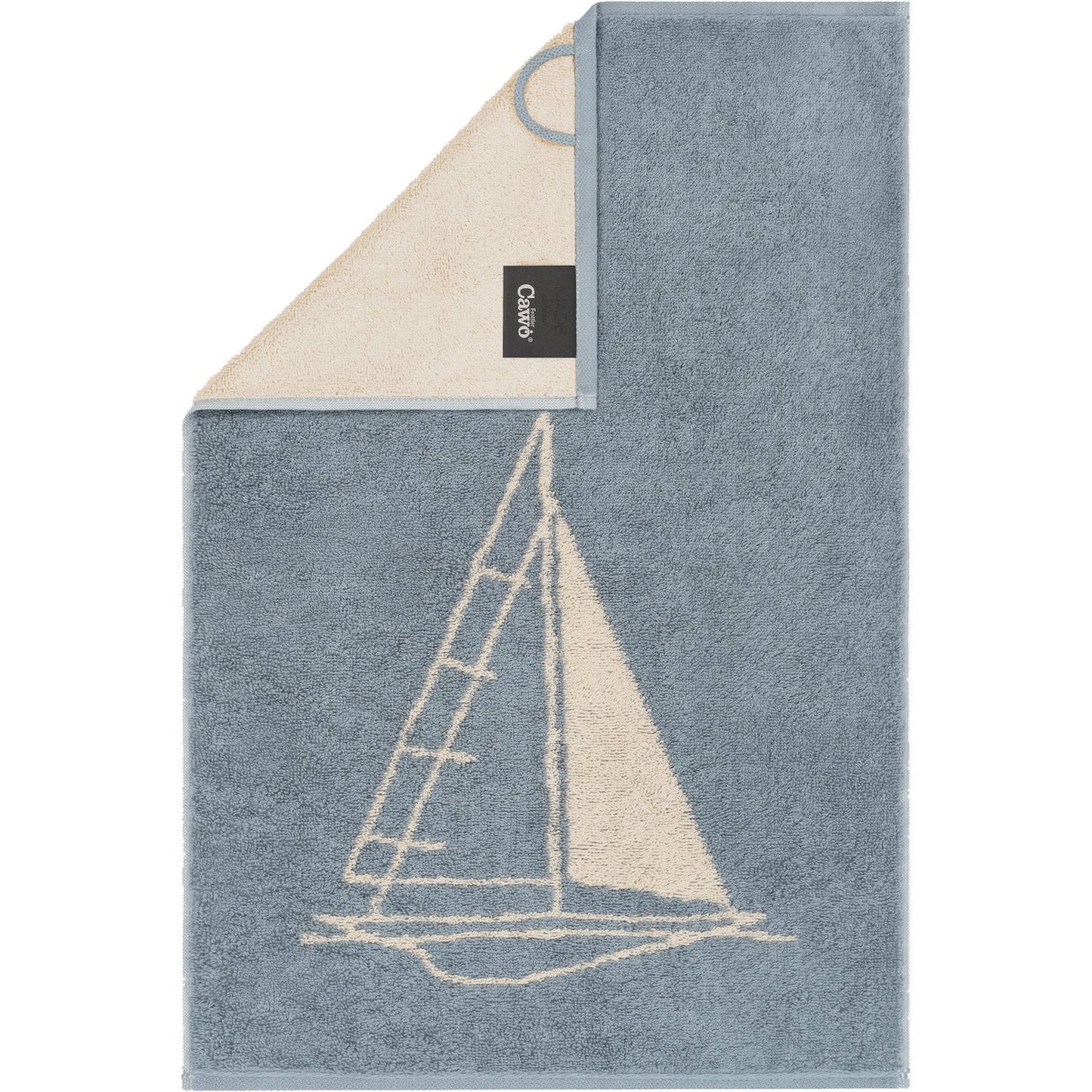 Cawö Gästetuch Postcard Towels Sailing boat