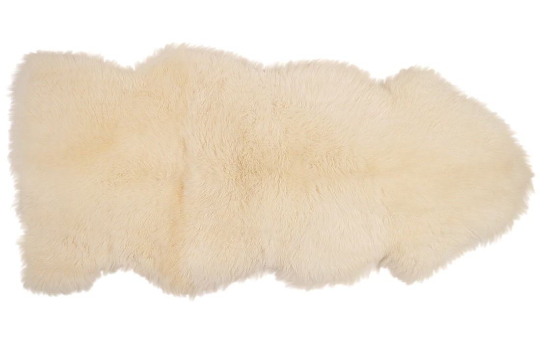 Kaiser Dekolammfell aus 1,5 Fellen 175x65cm natural white