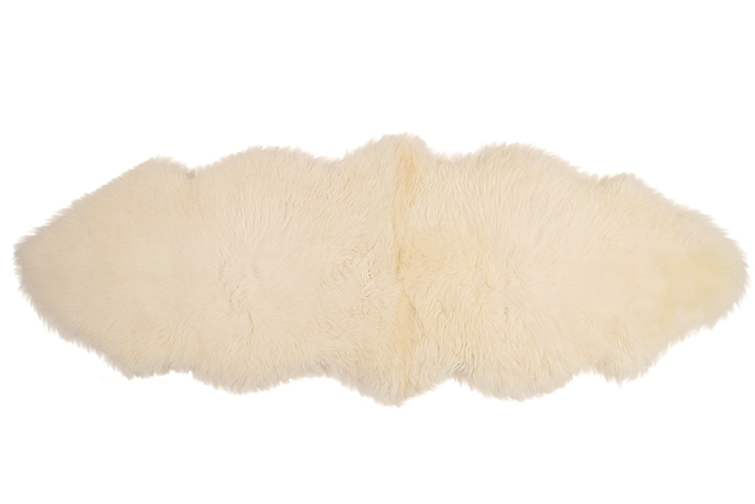 Kaiser Dekolammfell aus 2 Fellen 180x60cm natural white