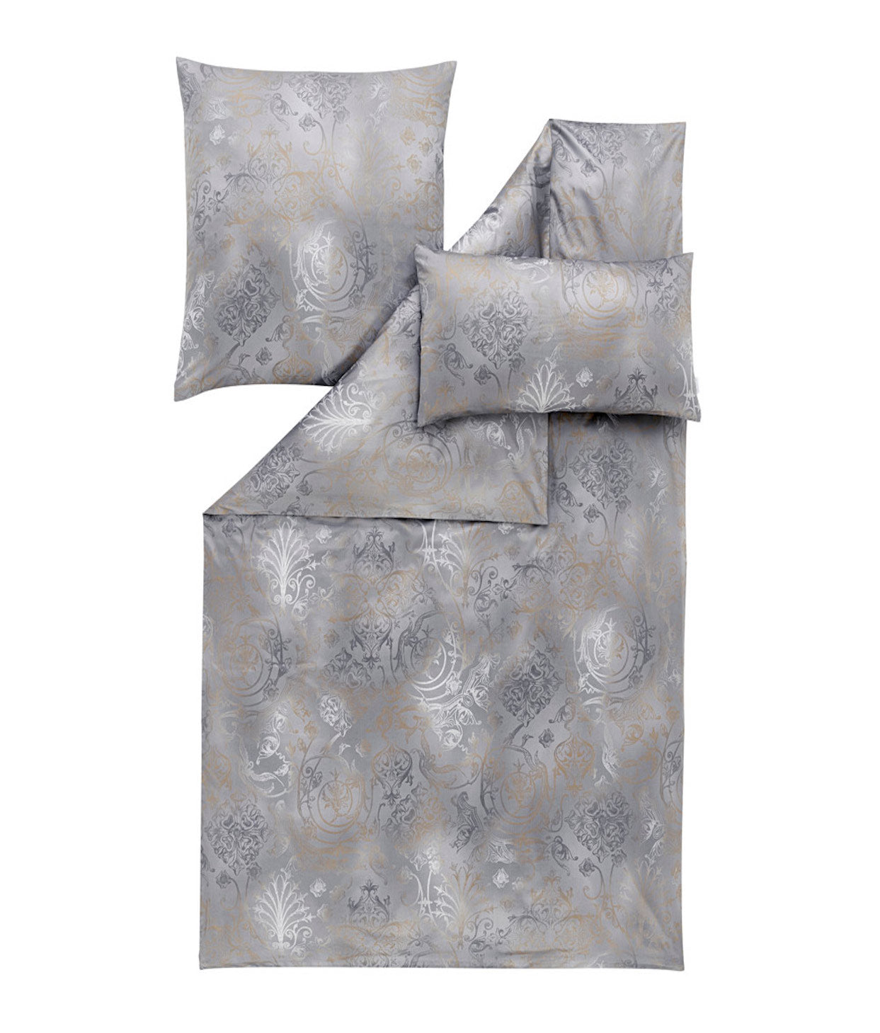Estella Schweizer Premium-Satin Bettwäsche Svizzera 200x220 grau