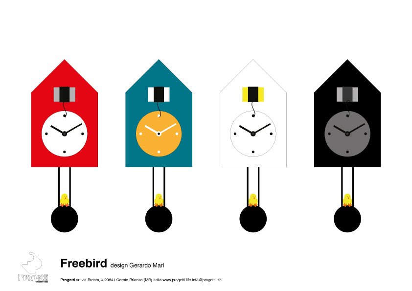 Progetti Wanduhr Freebird red