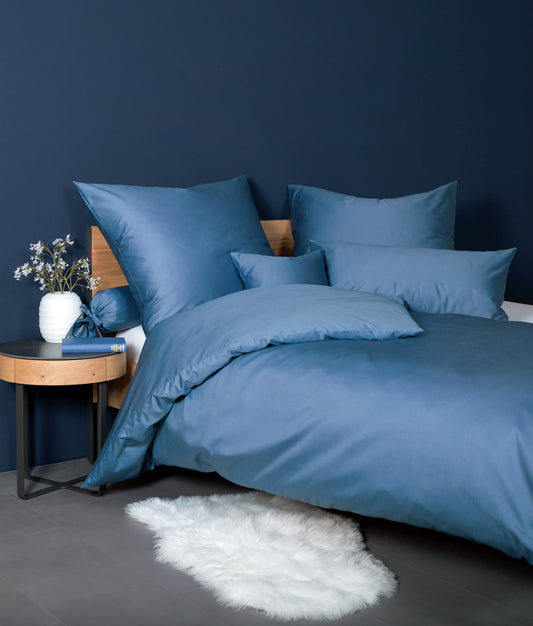 Janine Mako-Satin Bettwäsche Colors 135X200 jeansblau