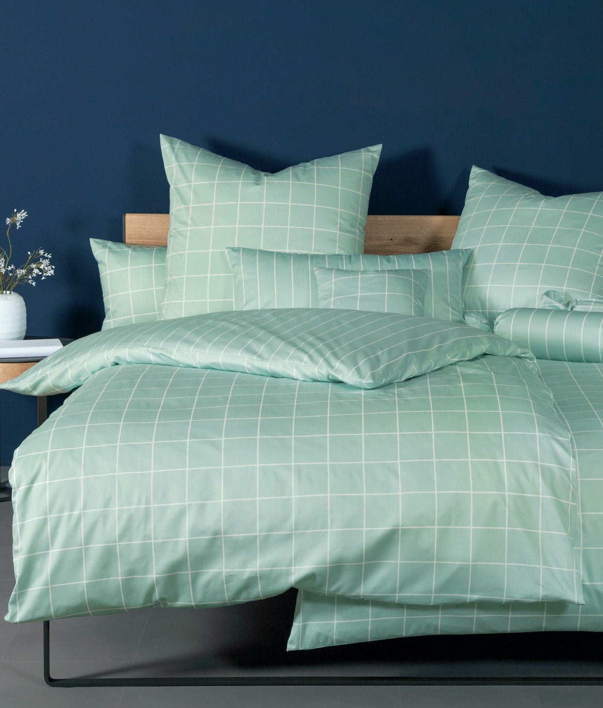 Janine Mako-Satin Bettwäsche 39025 Modern Classic 155x200 jadegrün