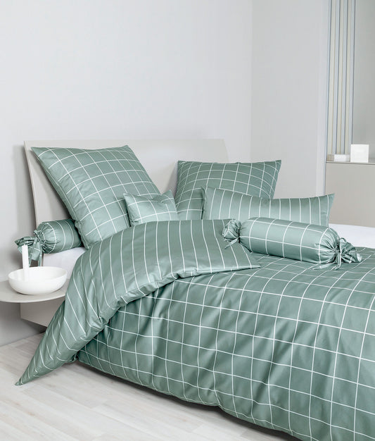 Janine Mako-Satin Bettwäsche 39025 Modern Classic 135x200 salbeigrün