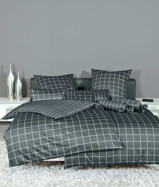 Janine Mako-Satin Bettwäsche 39025 Modern Classic 155x200 anthrazit