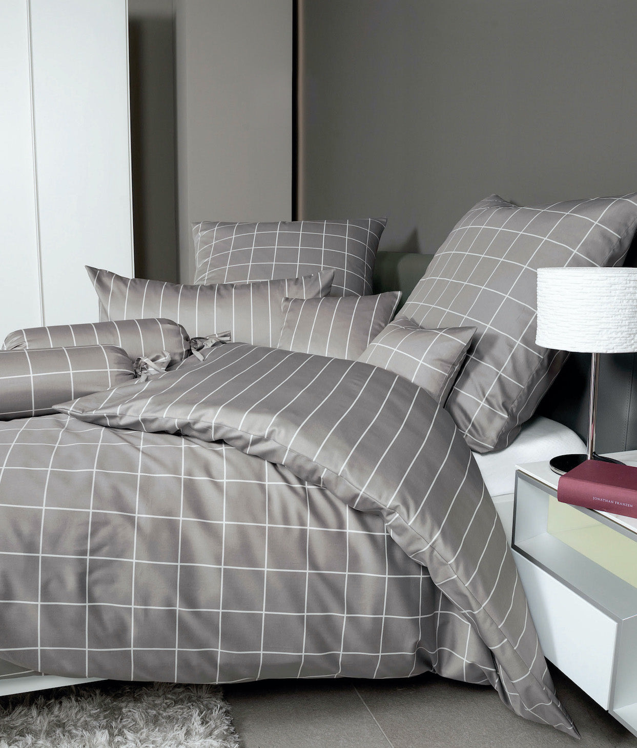 Janine Mako-Satin Bettwäsche 39025 Modern Classic 155x220 vulkan