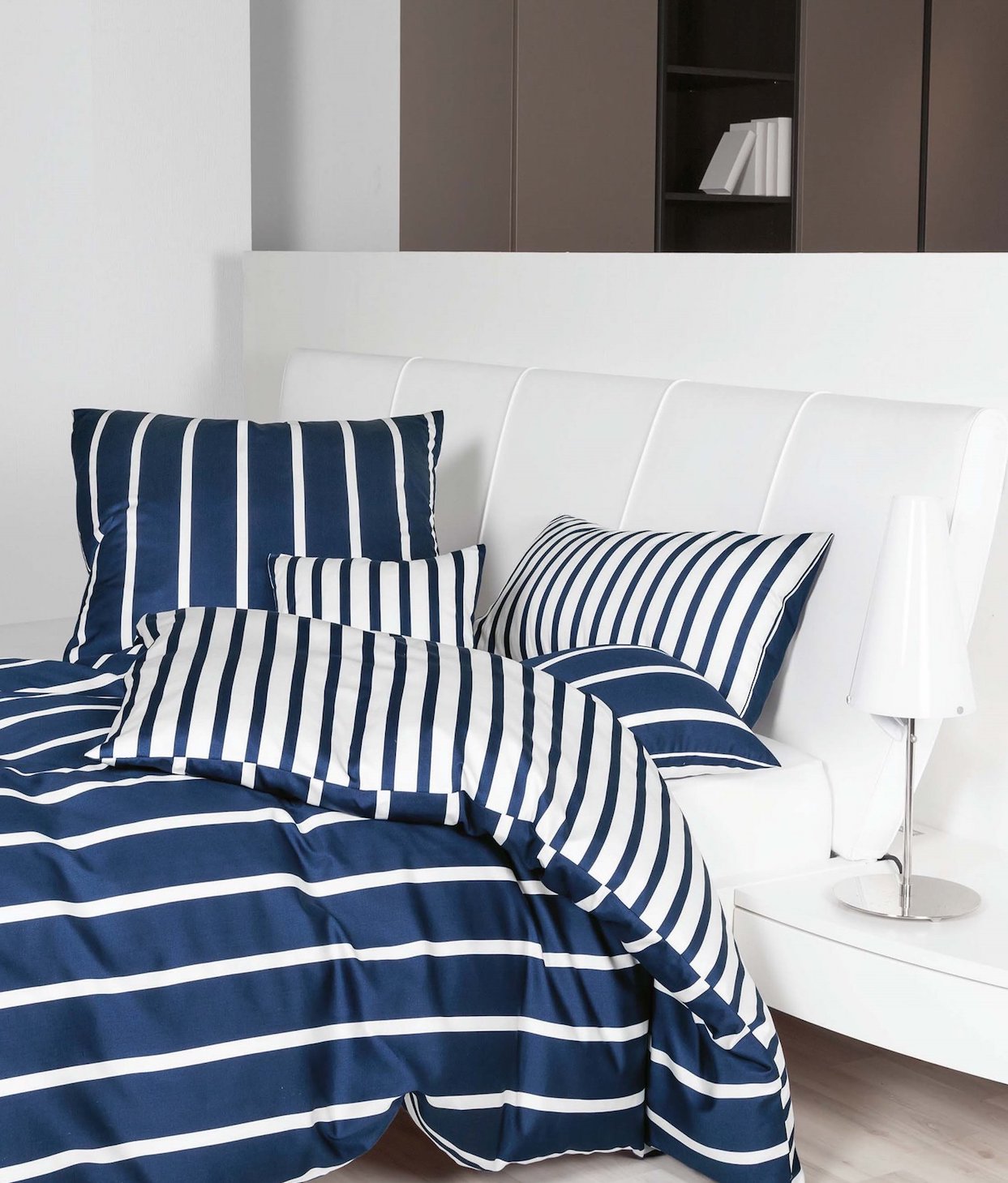 Janine Mako-Satin Bettwäsche 39028 Modern Classic 155x220 nachtschattenblau