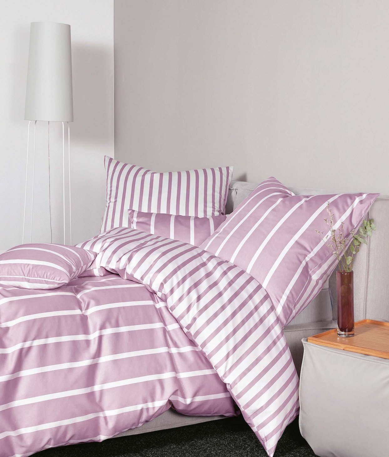 Janine Mako-Satin Bettwäsche 39028 Modern Classic 240x220 kreiderosé