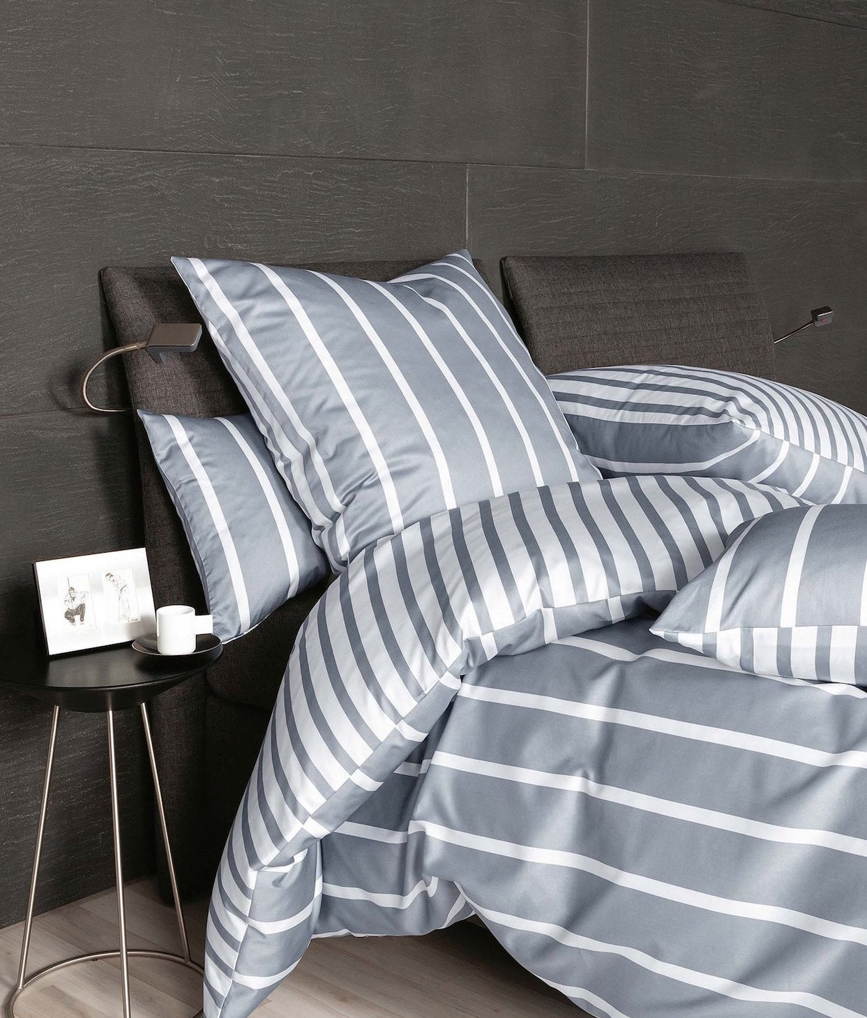 Janine Mako-Satin Bettwäsche 39028 Modern Classic 200x200 platin