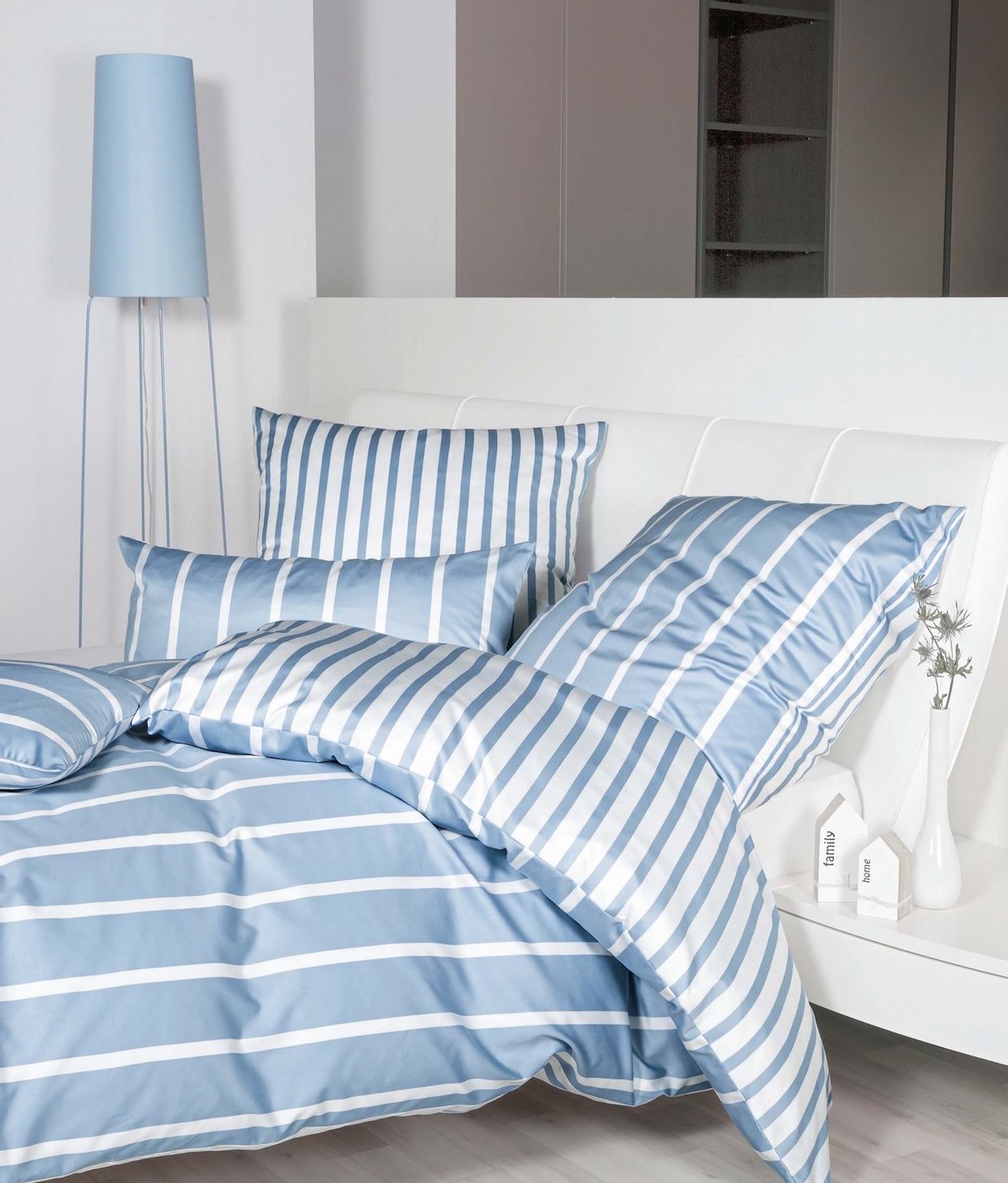 Janine Mako-Satin Bettwäsche 39028 Modern Classic 200x220 perlblau – Livingstudios