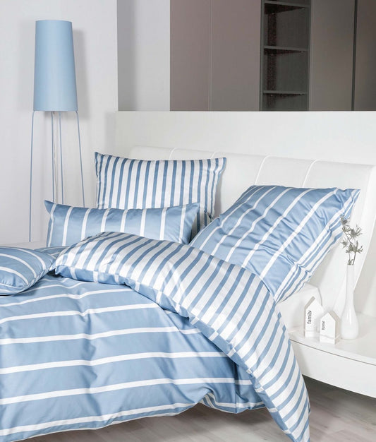 Janine Mako-Satin Bettwäsche 39028 Modern Classic 135x200 perlblau