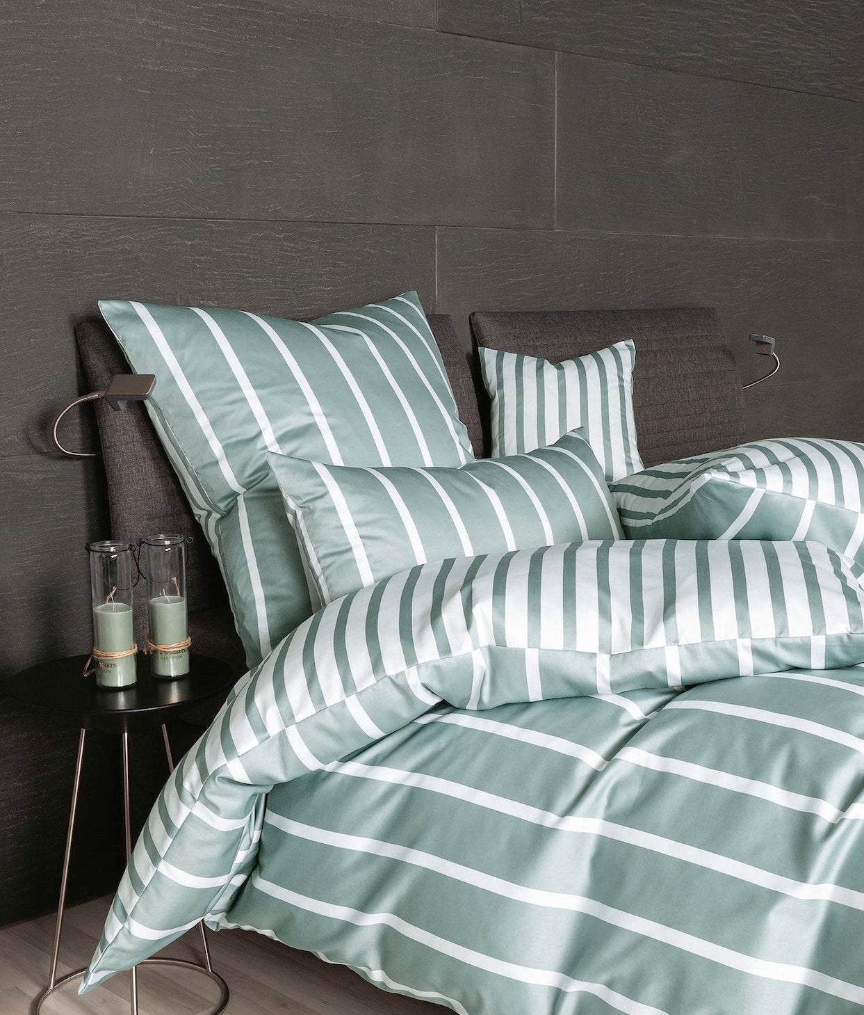 Janine Mako-Satin Bettwäsche 39028 Modern Classic 240x220 salbeigrün