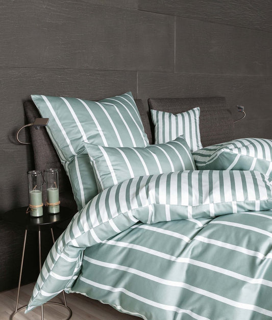 Janine Mako-Satin Bettwäsche 39028 Modern Classic 135x200 salbeigrün