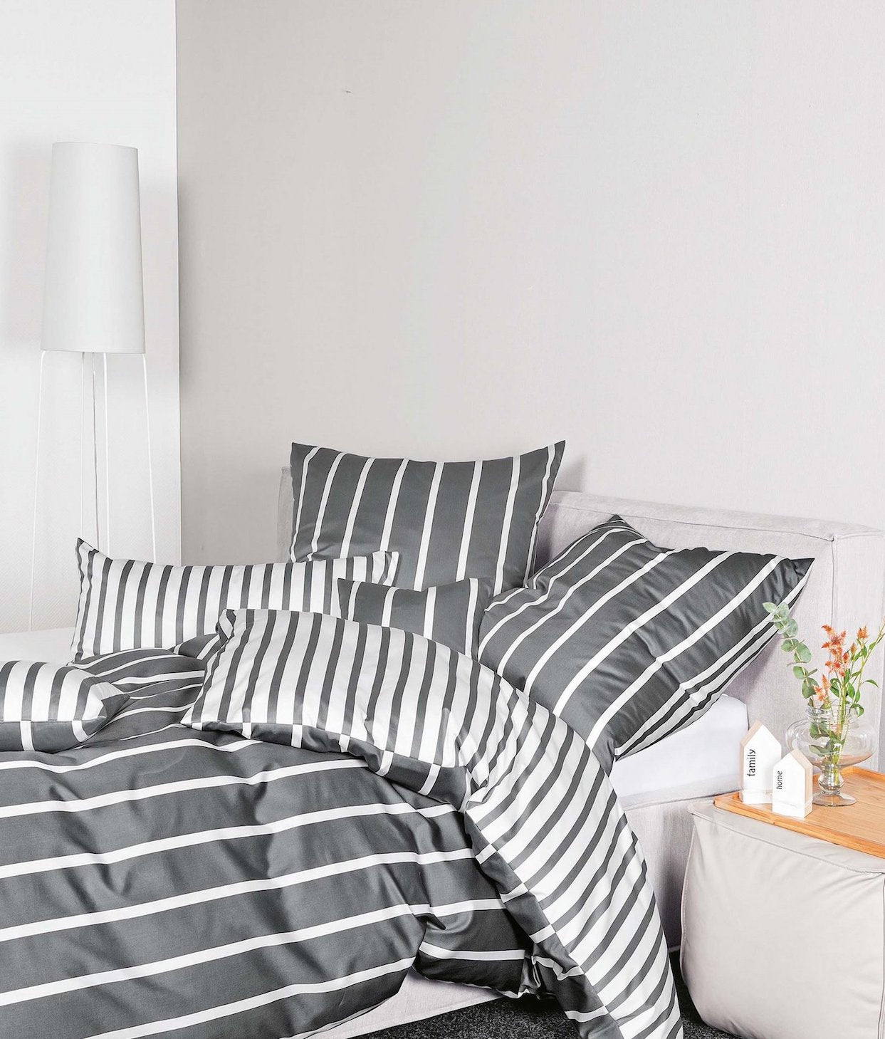 Janine Mako-Satin Bettwäsche 39028 Modern Classic 200x220 anthrazit