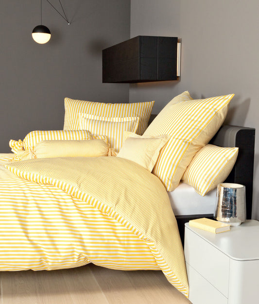 Janine Mako-Satin Bettwäsche 3912 Modern Classic 155x220 hellgelb