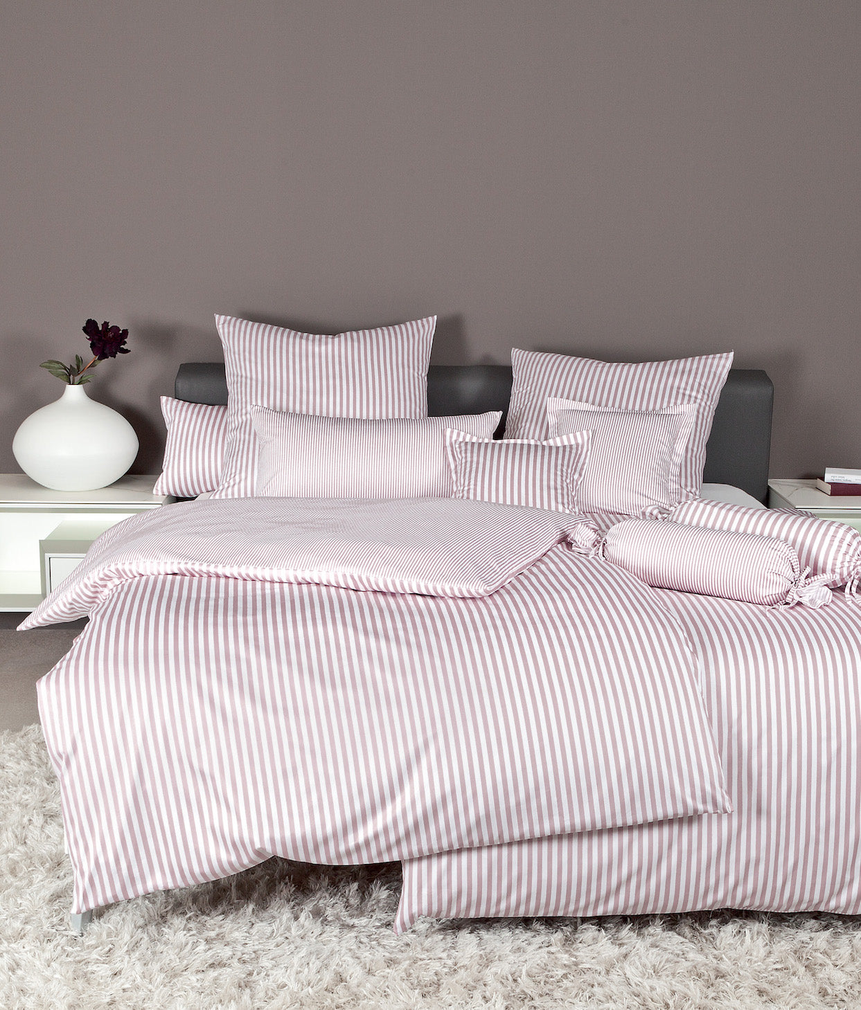 Janine Mako-Satin Bettwäsche 3912 Modern Classic 155x220 kreiderosé