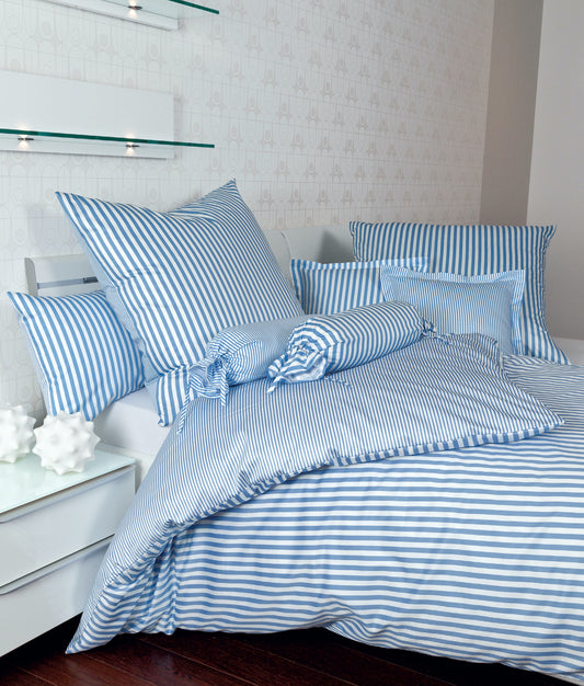 Janine Mako-Satin Bettwäsche 3912 Modern Classic 155x220 hellblau