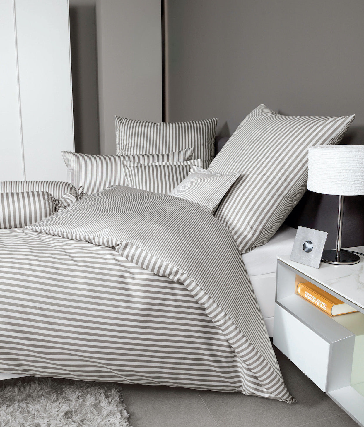 Janine Mako-Satin Bettwäsche 3912 Modern Classic 155x200 vulkan