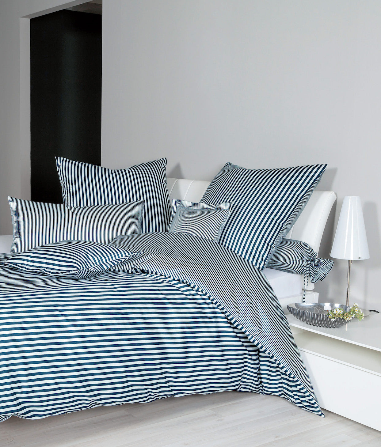 Janine Mako-Satin Bettwäsche 3912 Modern Classic 240x220 atlantik