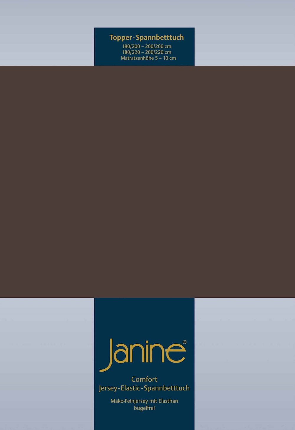Janine Elastic-Jersey Topper 150x200 dunkel braun