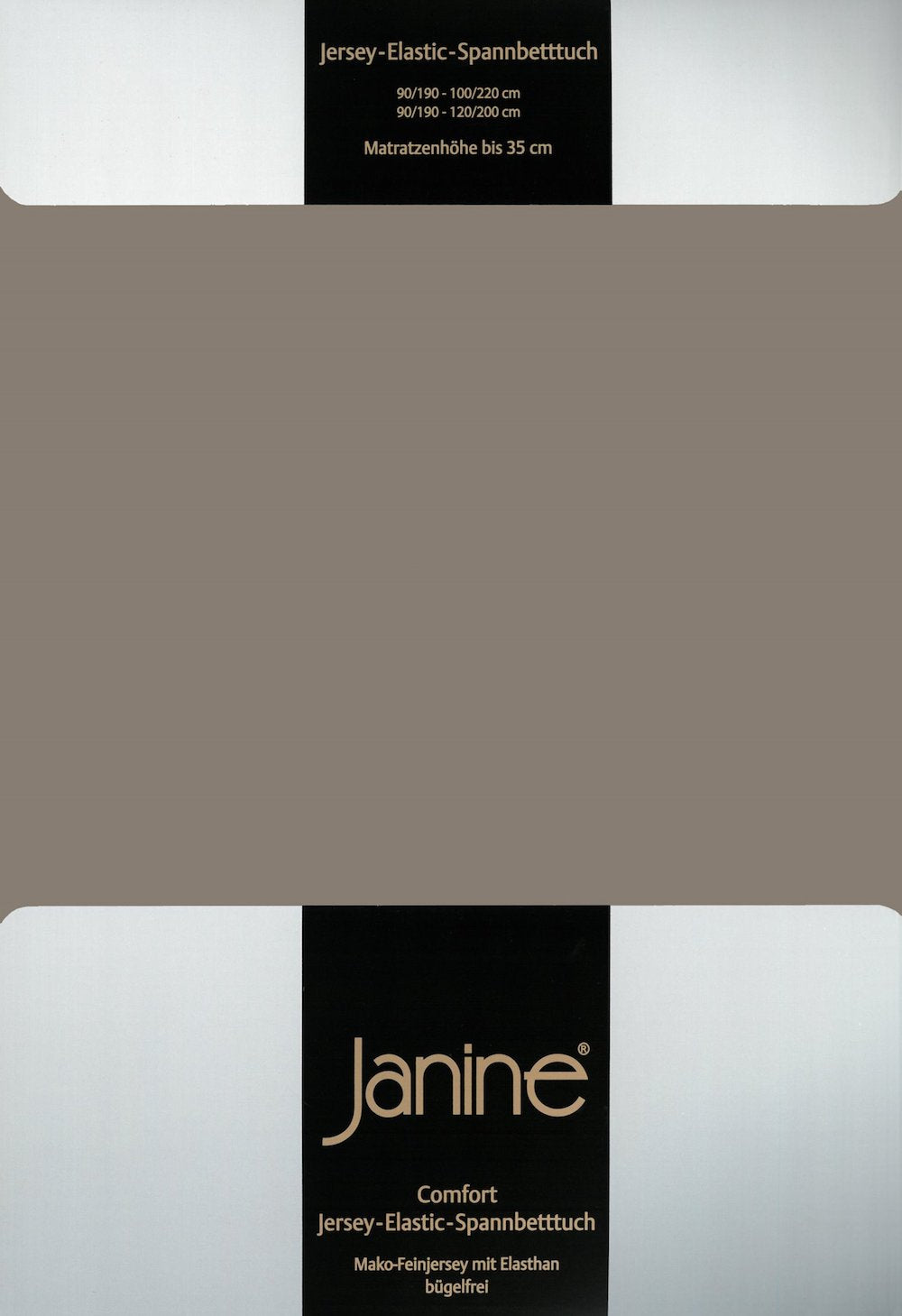 Janine Elastic-Jersey Spannbettlaken 200x200 taupe