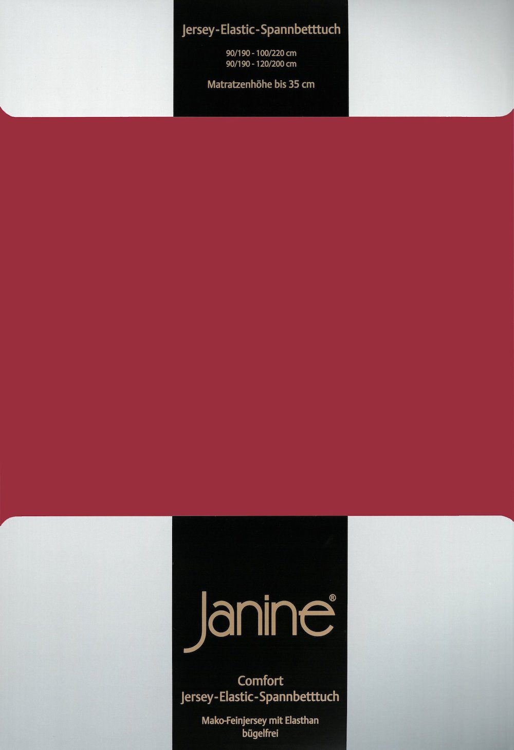 Janine Elastic-Jersey Spannbettlaken 200x200 granat