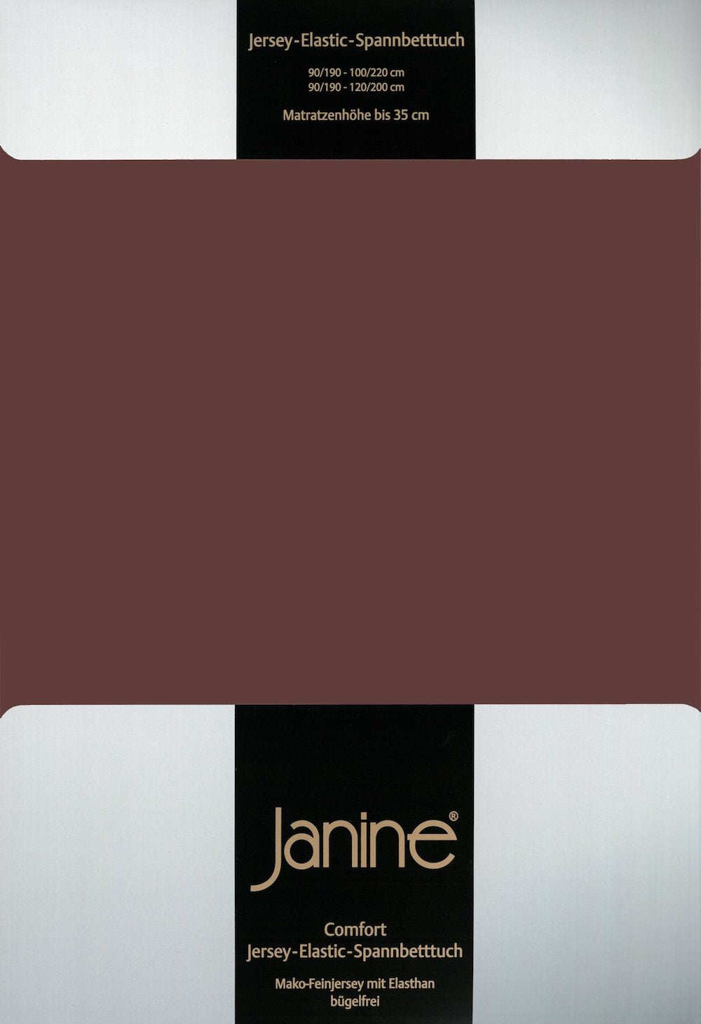 Janine Elastic-Jersey Spannbettlaken 100x200 dunkelbraun