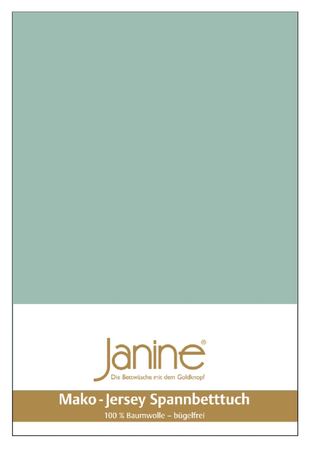 Janine Mako-Feinjersey Spannbettlaken 100x200 rauchgrün