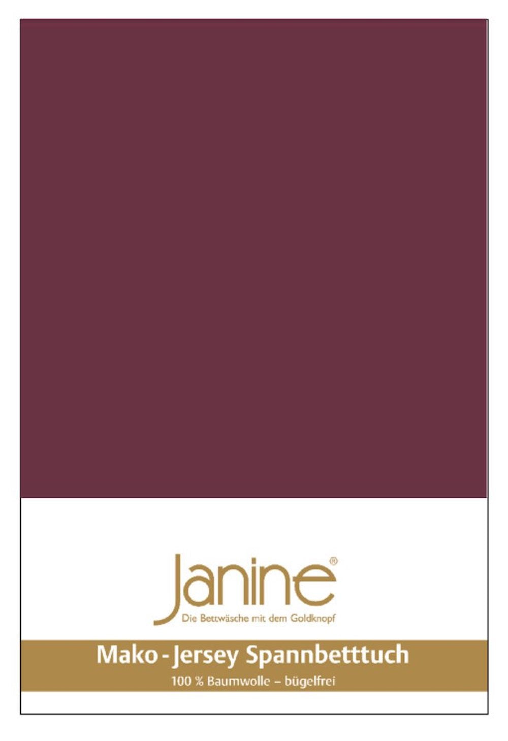 Janine Mako-Feinjersey Spannbettlaken 200x200 burgund