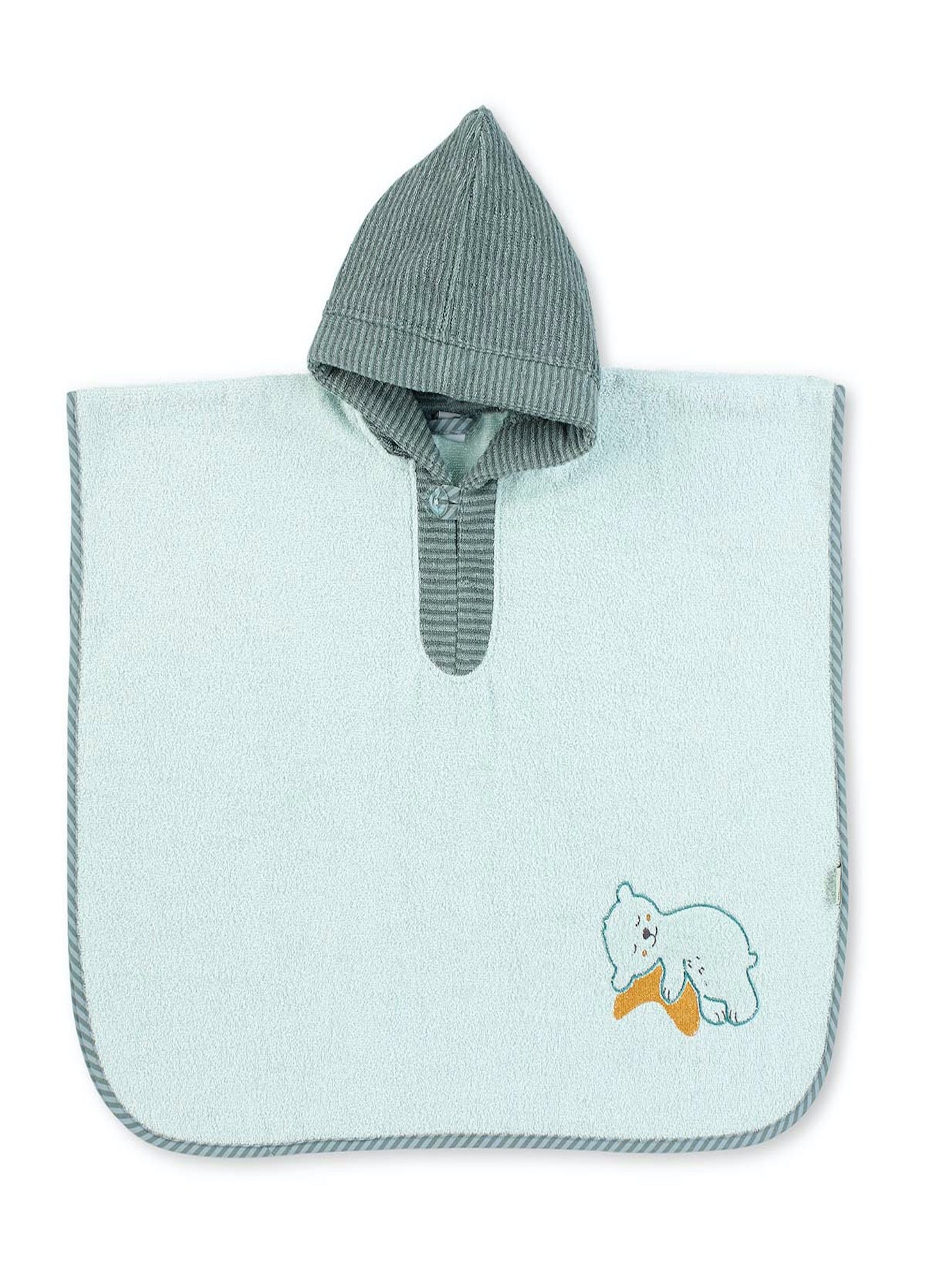 Sterntaler Kapuzen-Badeponcho Bär Ben l mittelgrün