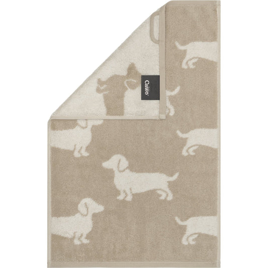 Cawö Gästetuch We love Dogs 6246 natur-beige