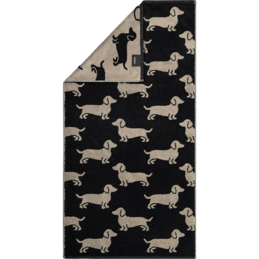 Cawö Duschtuch We love Dogs 6246 schwarz-beige