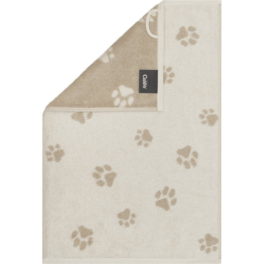 Cawö Gästetuch We love Dogs Paws 6247 natur-beige