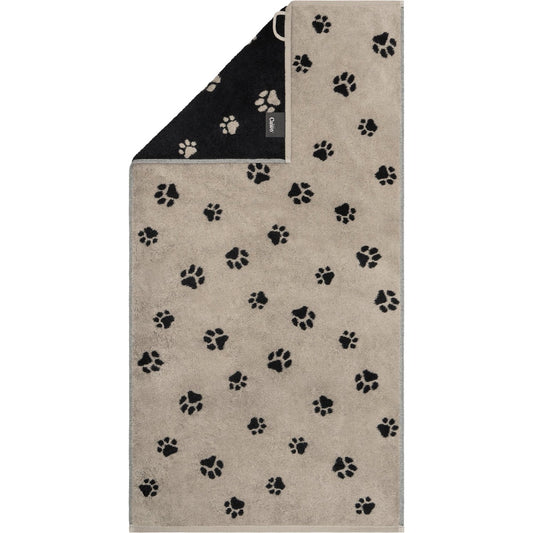 Cawö Duschtuch We love Dogs Paws 6247 schwarz-natur