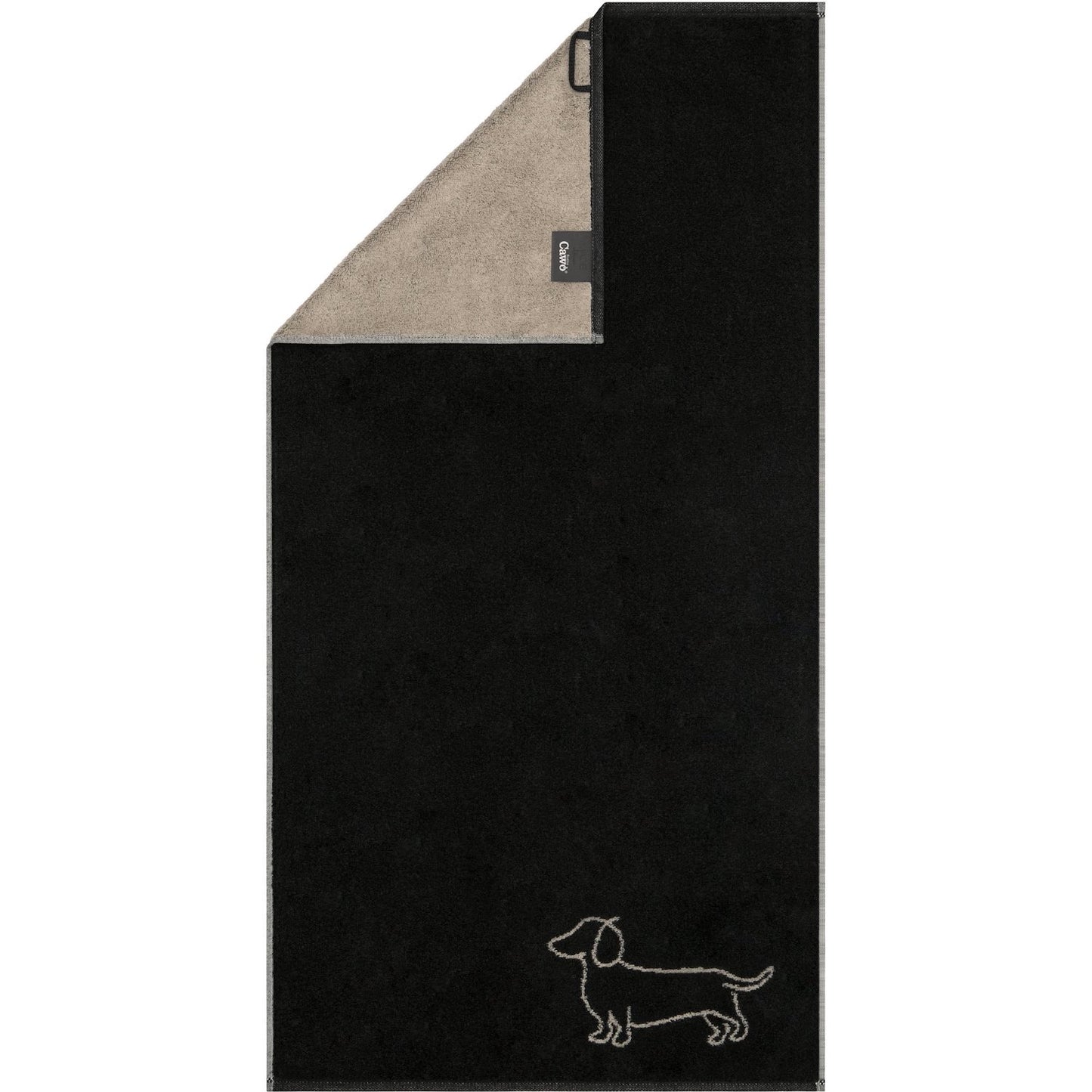Cawö Duschtuch We love Dogs 6248 schwarz-beige