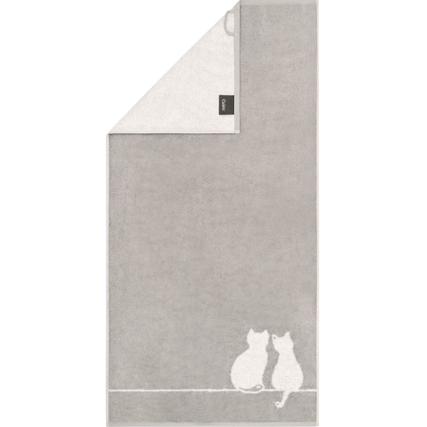 Cawö Duschtuch Cute Cats You & Me 6263 platin-weiss