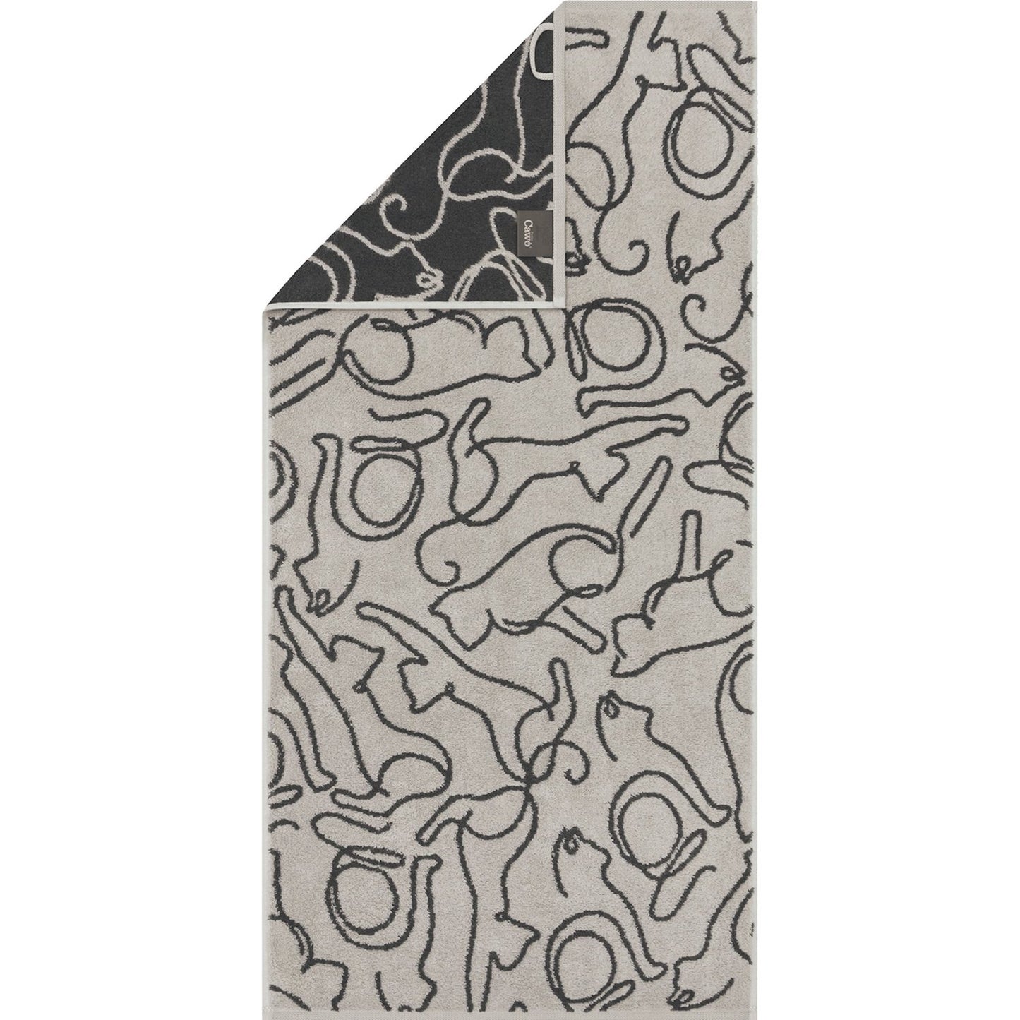 Cawö Duschtuch Cute Cats 6264 platin-basalt