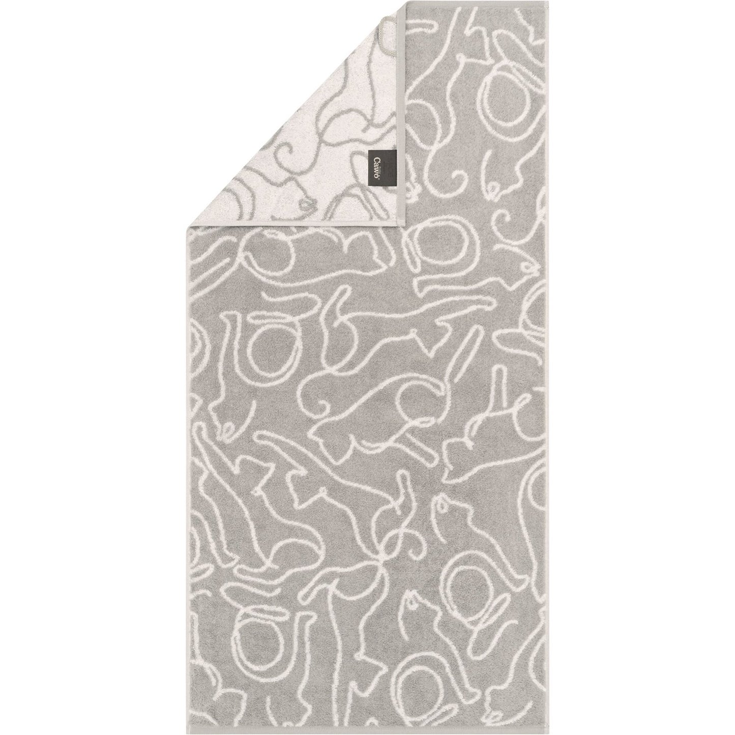 Cawö Duschtuch Cute Cats 6264 platin-weiss