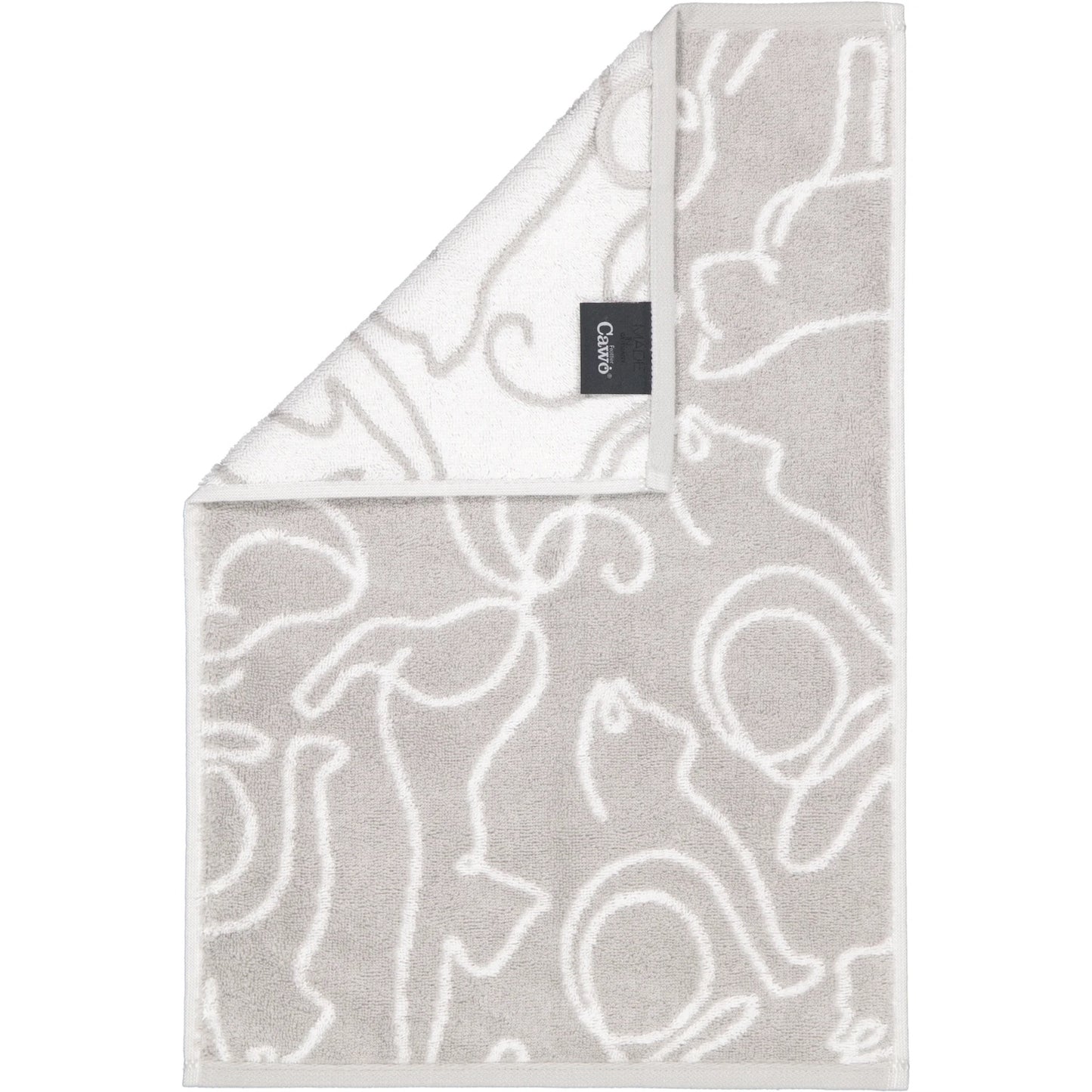 Cawö Gästetuch Cute Cats 6264 platin-weiss