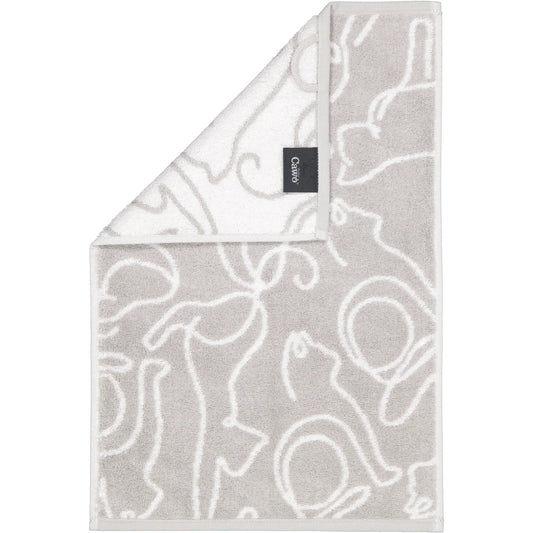 Cawö Gästetuch Cute Cats 6264 platin-weiss