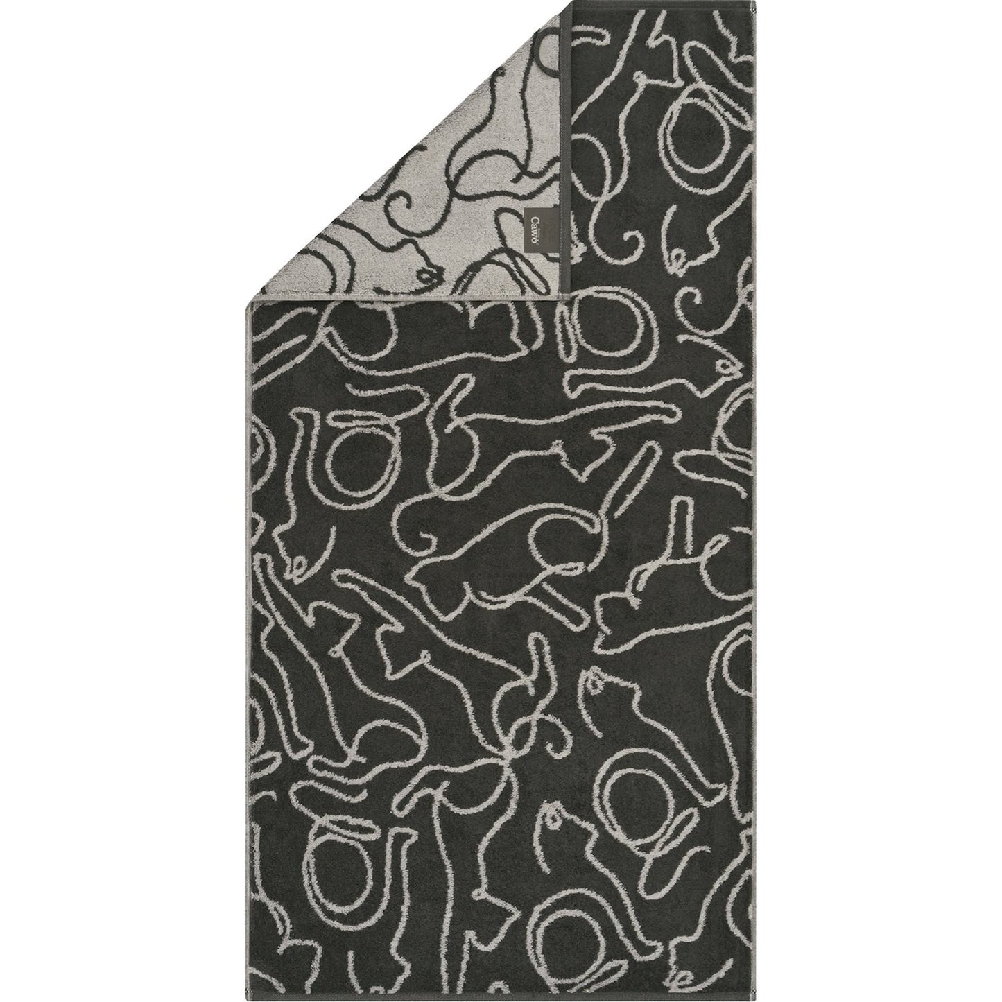 Cawö Duschtuch Cute Cats 6264 basalt-platin