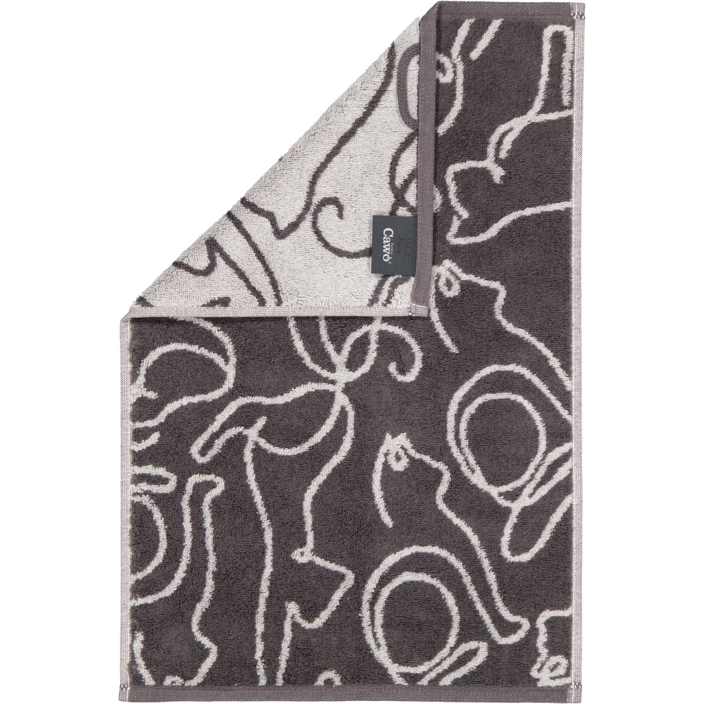 Cawö Gästetuch Cute Cats 6264 basalt-platin