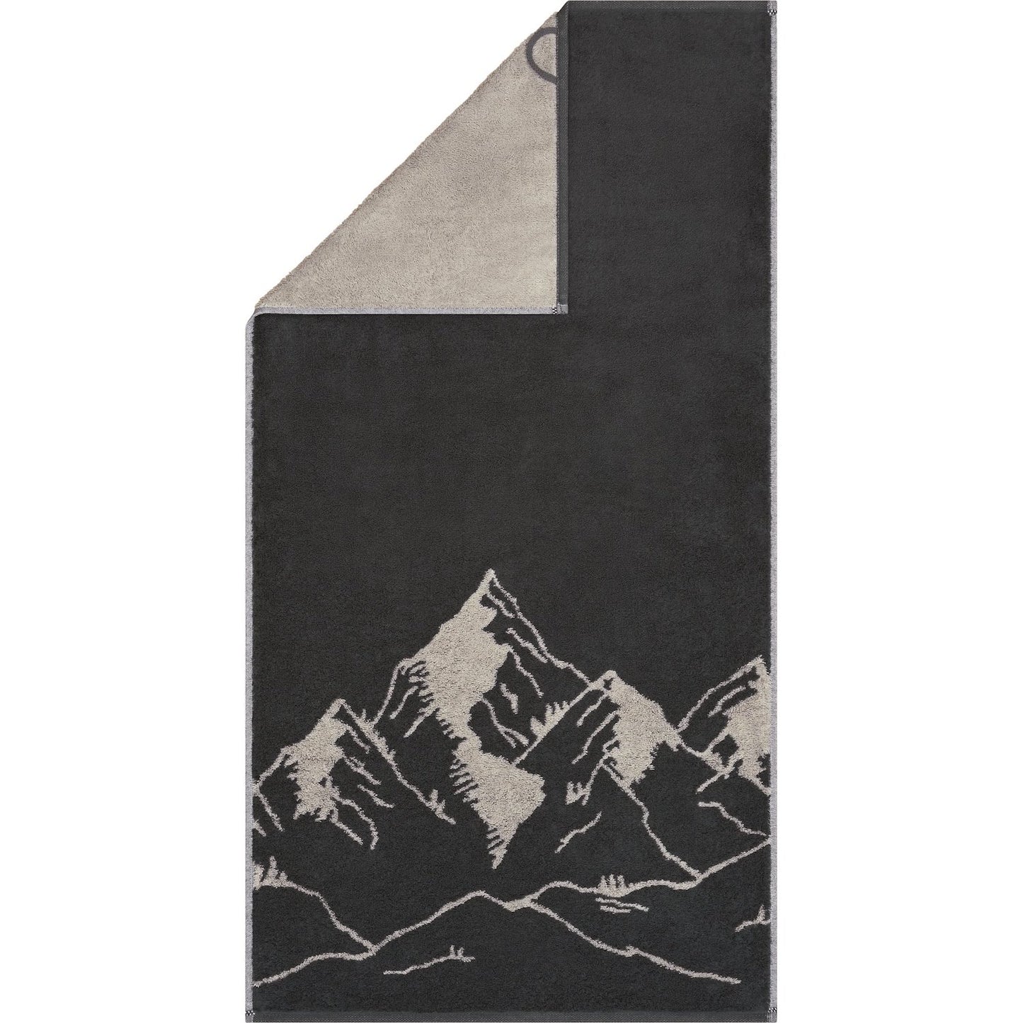 Cawö Duschtuch Alpenchic Edition Berge 6269 granit