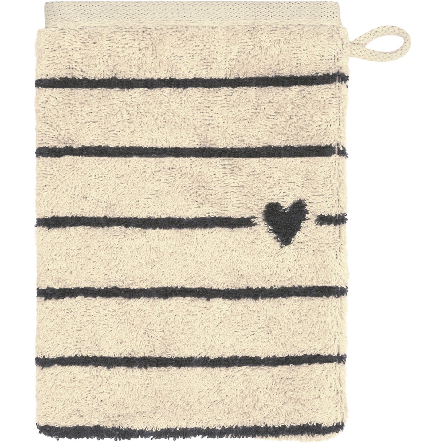 Cawö Waschhandschuh Heart Beats Lines & Hearts 6276 basalt