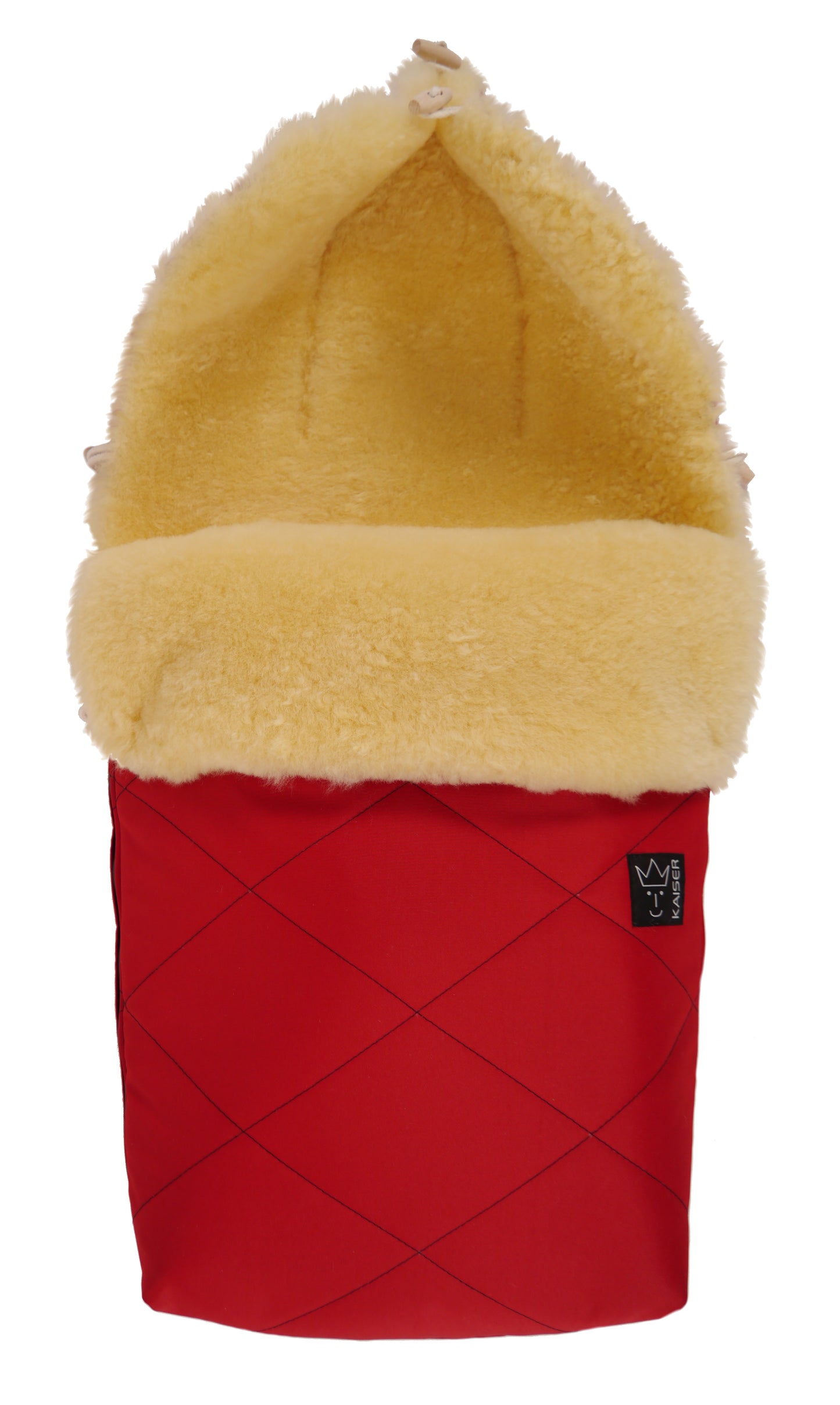 Kaiser Lammfell Fußsack Natura rot