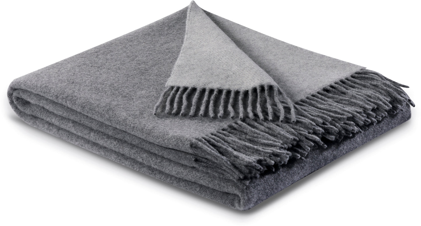 Biederlack Kaschmirplaid 130x170 grau-silber