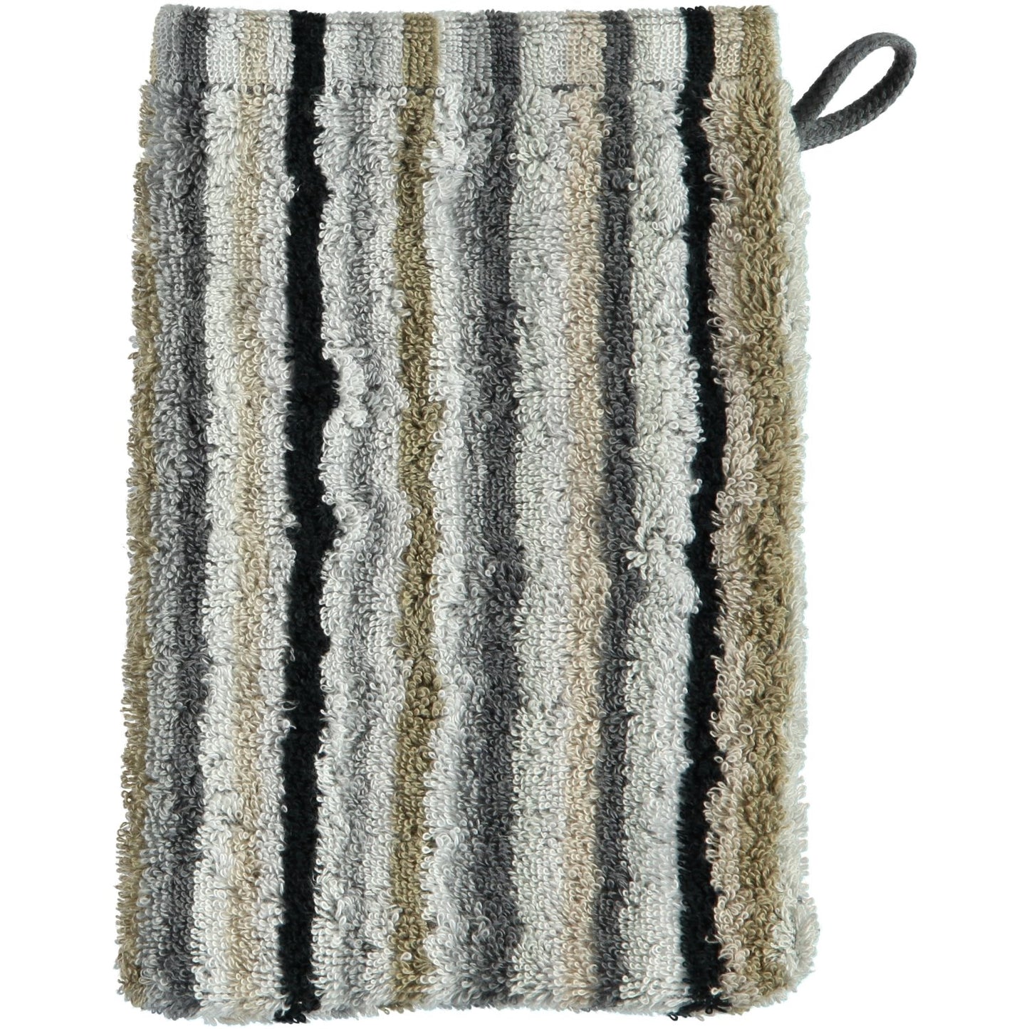 Cawö Waschhandschuh Lifestyle Streifen 7048 kiesel
