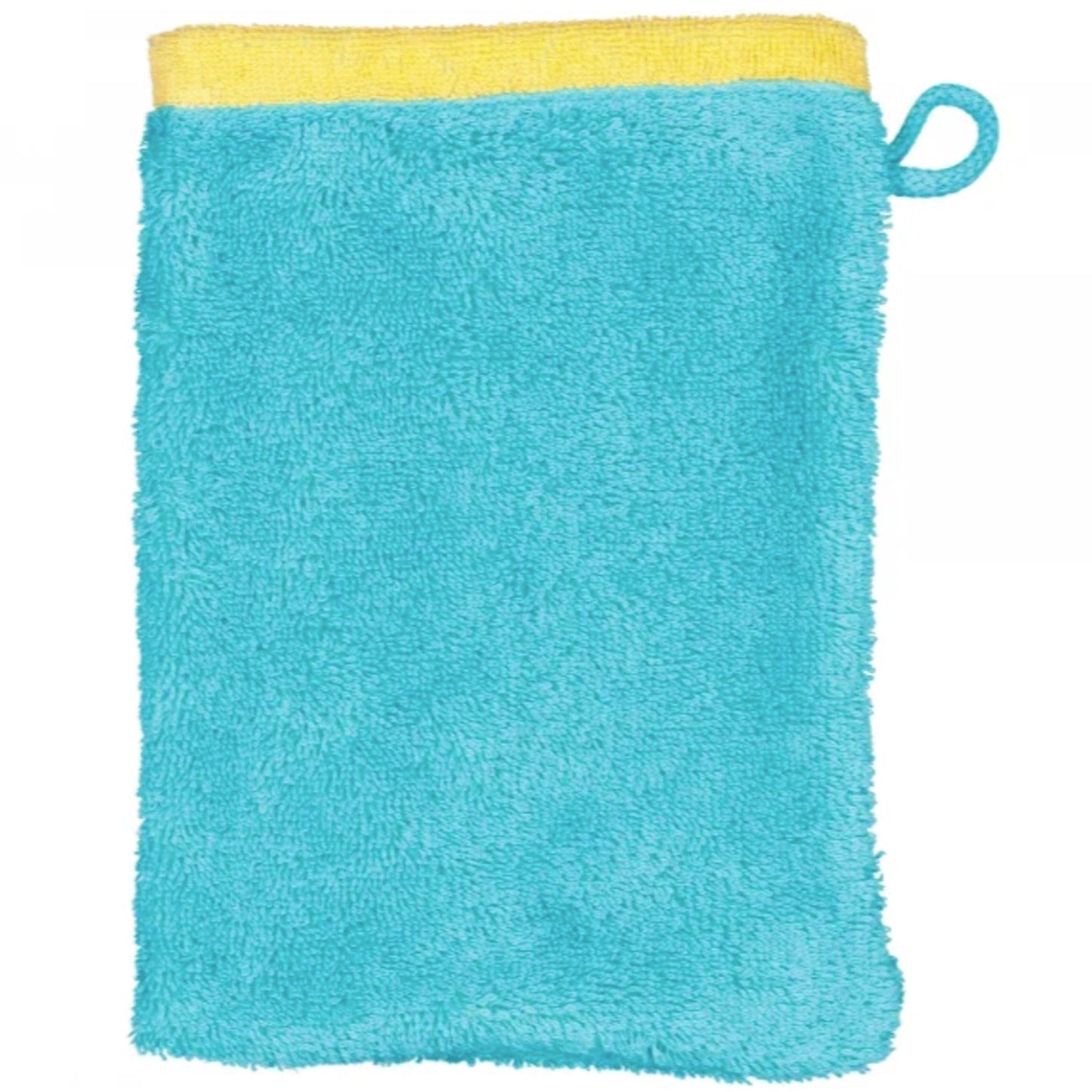 Cawö Waschhandschuh Splash Doubleface 7071 türkis-apricot