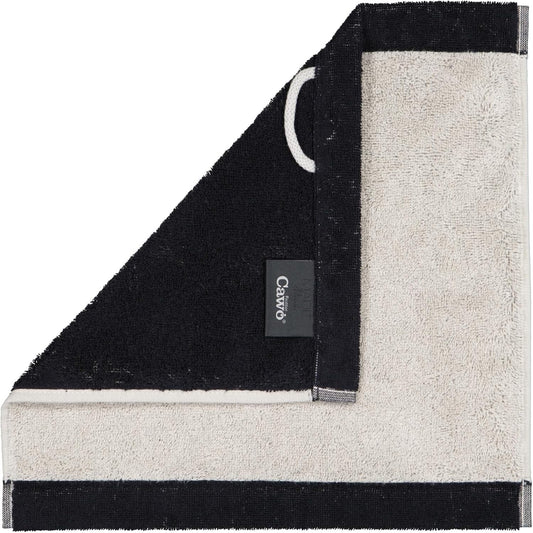 Cawö Seiftuch Splash Doubleface 7071 platin-schwarz